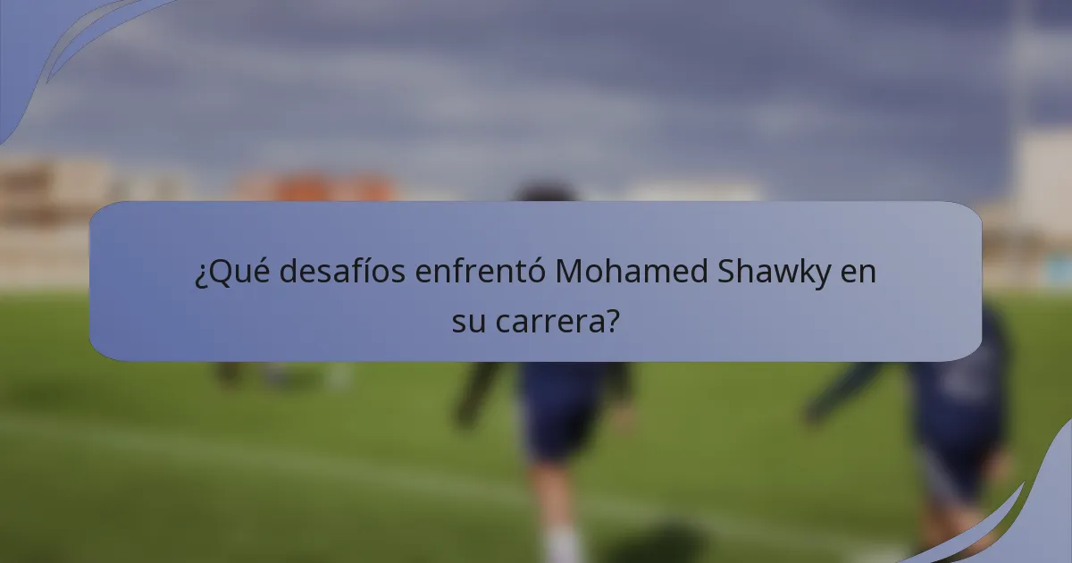 ¿Qué desafíos enfrentó Mohamed Shawky en su carrera?